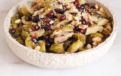 Coles de Bruselas asadas con granada